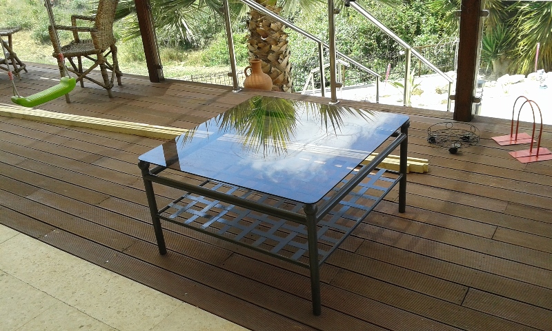 Wrought iron coffee table