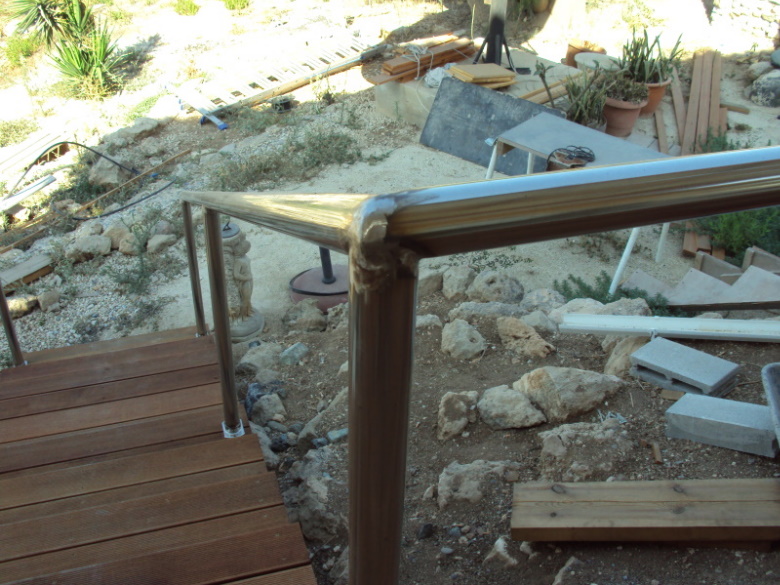 Stainless steel railings 2 before polishing